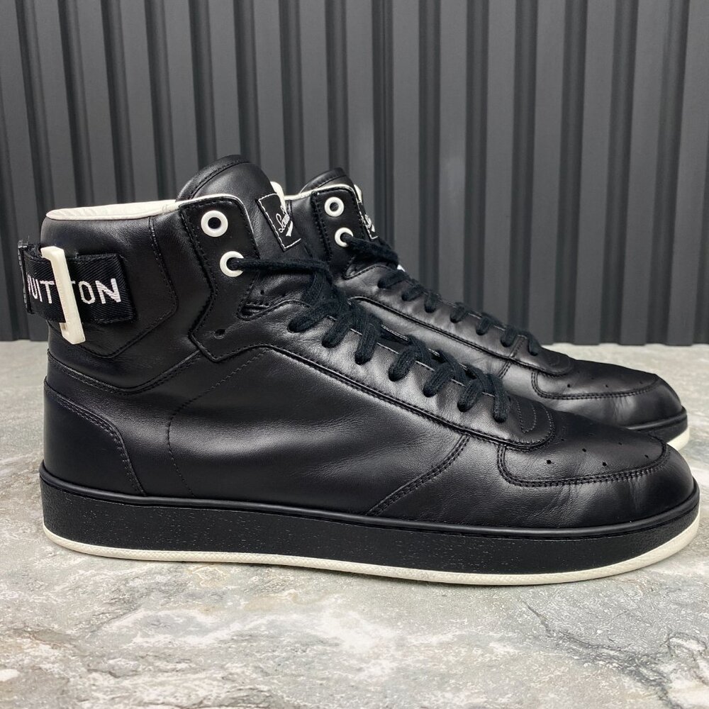 Louis Vuitton Rivoli High Top Sneakers Black Leather 7.5 LV or 8.5 US 41.5 EUR - Picture 3 of 16